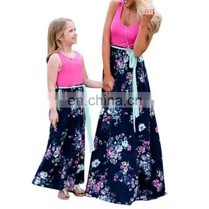 2019 New Fashion Family Mother and Daughter FLORAL Dress Beach DRESSES Sundress (this Link for WOMAN) thumbnail-1