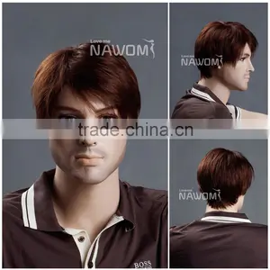 W3530 100% Virgin Cheap Human Hair Wig for Black Men thumbnail-1