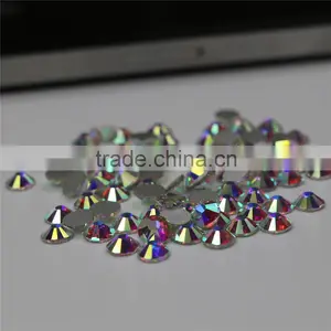 Top Quality Wholesale Transparent White Silver Flat Back Hot Fix Crystals Rhinestone for t Shirts thumbnail-5