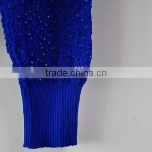 Blue Sexy Pullover Knitted Sweater Girls Summer Sweater thumbnail-3