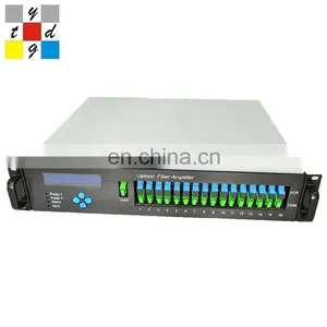 Dual Power Supply 48V/110V/220V 1550nm Pon Optical Fiber Amplifier 16*21dbm With WDM 1550nm Catv 16 Port EDFA Price thumbnail-1