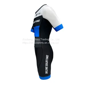 Hot Design Unisex Skate Sportswear Customized Sublimation Short Sleeve Custom Speed Skating Suitcustom Speed Skating Suit Roller Inline Speed Skating Skin Suit thumbnail-1