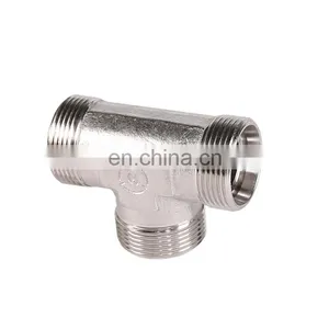 3/8 to 1/2 Hydraulic Adapter Tee Compression Fitting Metal Male Straight Pipe Fittings thumbnail-5