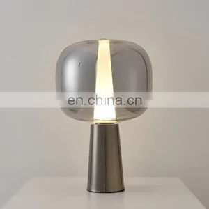 Chrome/Gold/Rose Gold Glass Table Light Post Modern Table Lamp Glass Bedside Night Lamp thumbnail-2