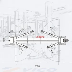 4 Ton One Side Release Two Post Hydraulic Car Lift With CE Certificate V-LZW-A-2140 thumbnail-5
