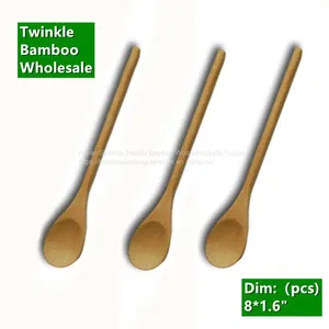 Bamboo Cutlery Spoons for Sale/Bambu Spoon Round Handle/ Bamboo Spoons Wholesale thumbnail-2