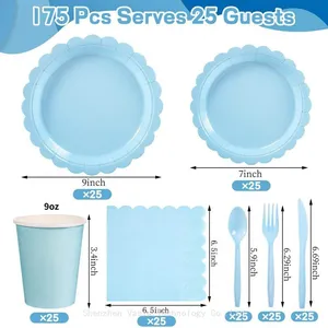 Cross-Border Hot Sale Party Tableware Kits - Plates, Cups & Cutlery for Wholesale thumbnail-1