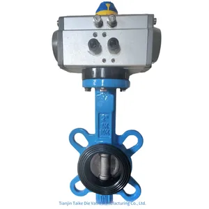 Tyco Butterfly Valves. Advantageous Supply of Pneumatic Wafer Rubber-lined Butterfly Valves D671x/j-10/16 Q/p, Can be Equipped With Triple Units thumbnail-3