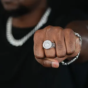 Shining Star Jewelry Fine 925 Sterling Silver Ring Mens Moissanite Diamond Rings thumbnail-2