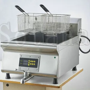 Single-cylinder Double-screen Electric Fryer With Oil Drain Valve and Computer Control thumbnail-1