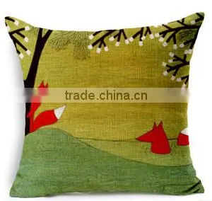 Fox Printed High Quality Canvas Pillow Covers Wholesale thumbnail-4
