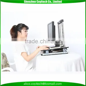 Wooden Computer Standing Desk Sit to Stand Lift Desk Top for Computer/laptop thumbnail-2