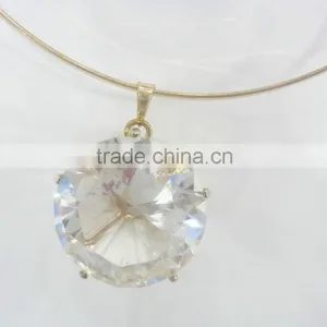 FACHION BIG GLASS STONE PENDANT COLLAR NECKLACE thumbnail-3