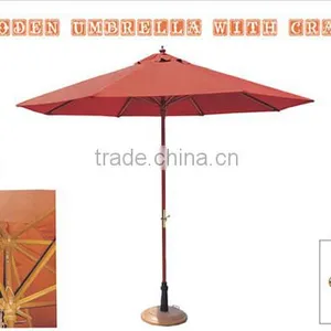 Top Quality Outdoor 9 Foot Light Wood Poly Garden Umbrella thumbnail-1