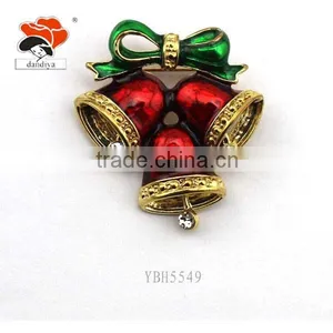 Hot Sale Fashion Women Rhinestone Alloy Brooch Bell Christmas Style Jewelry thumbnail-1