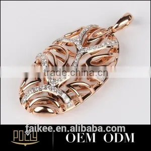 Top Sale Gold Pendant Designs Beautiful 925 Sterling Silver Jewelry Gold Plated Dubai Pendant Necklace thumbnail-1