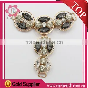 High Qulity Round Shape Black Color Hem Stone Decorative High Heel Shoe Ornaments With Shining Glass Beads thumbnail-5