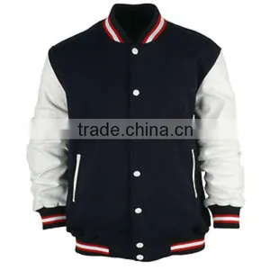 Varsity Jacket, Wool Body Leather Sleeves Customized Logo thumbnail-1