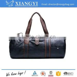 PU Leather Bag Men Duffel Bag Gym Shoulder Business Outdoor Sport Tote thumbnail-1