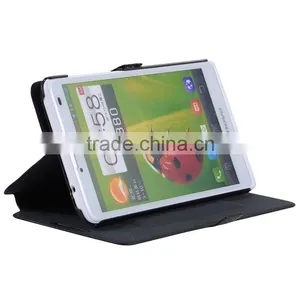China Manufacture Artificial Leather Holster With Magnetic Fastener Design Sleeve for Lenovo A880 thumbnail-3
