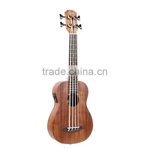 30inch Koa Body Electric Ukulele Bass,4 Strings 30" Hawaii Bass With Aquila Strings thumbnail-1