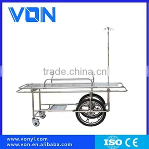 Stainless Steel Wheeled Stretcher With Two Big and Small Wheels thumbnail-1