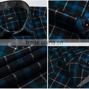 2015 Garments Hot Sale Latest Designs Fashion Dress Solid Color Long Sleeve Slim Fit Inclined Stripe Cotton Man Shirt for Men thumbnail-3