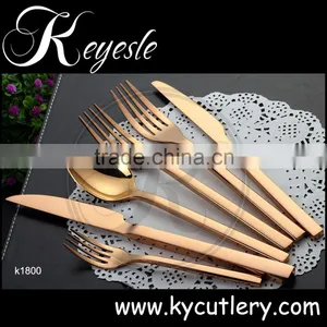 Gold Cutlery Set, Copper Cutlery, Wedding Knife and Fork Set Quality Choice thumbnail-1
