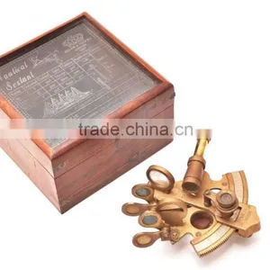 Brass Antique Nautical Vintage Sextant - Promotional Gift Sextant-handmade Sextant With Wooden Box 1031 thumbnail-1