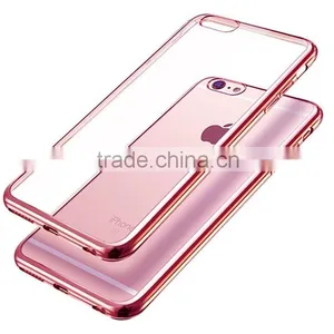 NEW Crystal Clear Transparent Soft TPU Case Cover For Iphone 6 6s Plus With Electroplate Bumper Quality Choice thumbnail-2