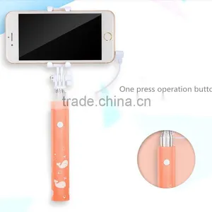 Cute Printing Foaming Handle Sefie Stick Travalling Portable Monopod Selfie Stick thumbnail-2