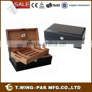 Handmade Spanish Cedar Cigar Humidor With Tray for 100 Cigars thumbnail-1