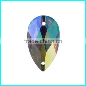 Flatback Rhinestone,Teardrop Acrylic Stone 17*28mm , AB Sew On Stone Quality Choice thumbnail-1
