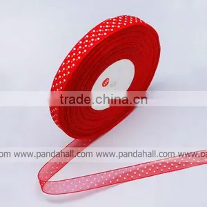 Printed Dots Organza Ribbon for Jewelry Making(ORIB-Q003-8) thumbnail-1