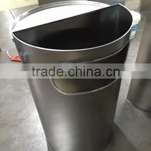 55L Stainless Steel Decorative Street Outdoor Metal Trash Can thumbnail-4