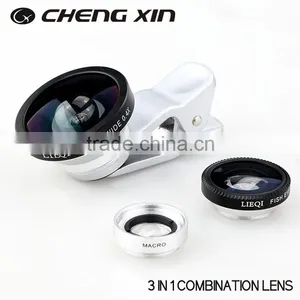 Full Set Cell Phone Lens 3 in 1 Clip-On Fish Eye Lens 180 Degree Universal For i4 4s 5 6 Fisheye Lens Quality Choice thumbnail-2