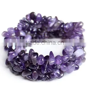 Gravel Bead Amethyst Red Coral Turquoise Bracelet thumbnail-1