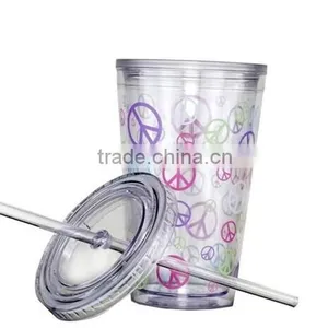 BPA Free Double Wall Pint Cup 16OZ/480ML With Insert Colorful PVC thumbnail-3