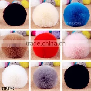 19 Colors Size of 10cm Cute Fluffy Ball Imitation Fox Fur Ball Keychain Pendant Handbag Charm Keyring thumbnail-1