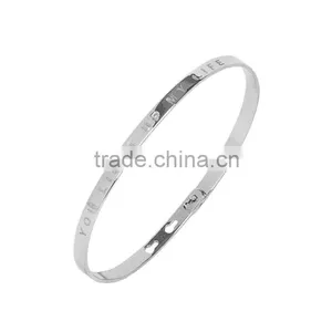 Memories Bangles With Customize Design Word 'YOU LIGHT UP MY LIFE' With 4mm/7mm Width thumbnail-1