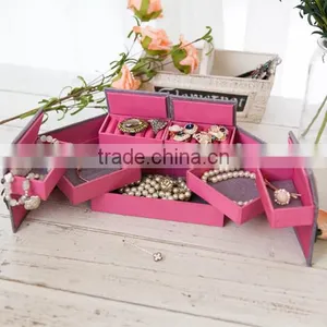 Multifunctional Three Layers Jewelry Box for Rings, Earrings, Necklace, Bracelet, Etc. thumbnail-1