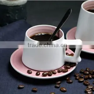 Pink Coffee Mug With Coaster thumbnail-1
