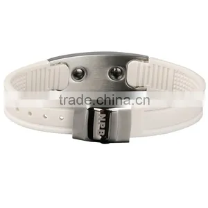 P036 Noproblem FDA Tourmaline Germanium Bio Magnetic Stainless Steel Casual Charm Fashion Silicone Energg Bracelet thumbnail-3