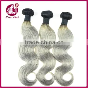Unprocessed 7a Chinese Gold Vender Straight 1b Grey Ombre 100 Human Hair for Sale thumbnail-1