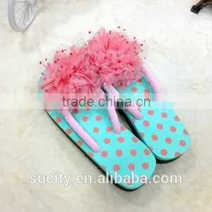 2014 Hot Sale Fashion Ladies Sexy Beach Slipper Flip Flops With Flower thumbnail-1