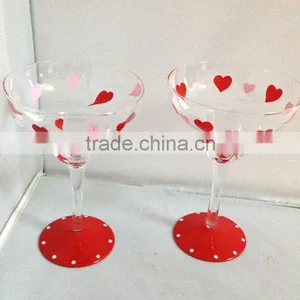 Valentine Day Margaret Glass With Red Lip Decoration thumbnail-1