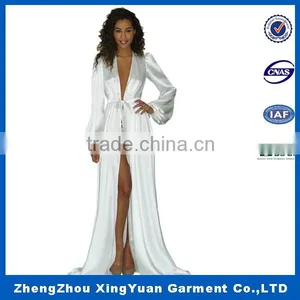Factory Wholesale Satin Plain Bath Robe Satin Robe Silk Robe thumbnail-4
