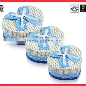 Products Custom Printing Paper Folding Colorful Cosmetic Box Packaging, Heart Shaped Gift Box Set With Bowknot thumbnail-1