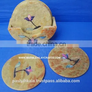 Soapstone Inlay Tea Coaster Sets, Soapstone Exporter Tea Coaster thumbnail-1