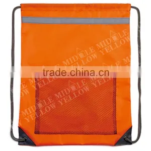 2016 Factory Wholesale Cheap Promotional Nylon Sport Mesh Drawstring Backpack Bag thumbnail-2